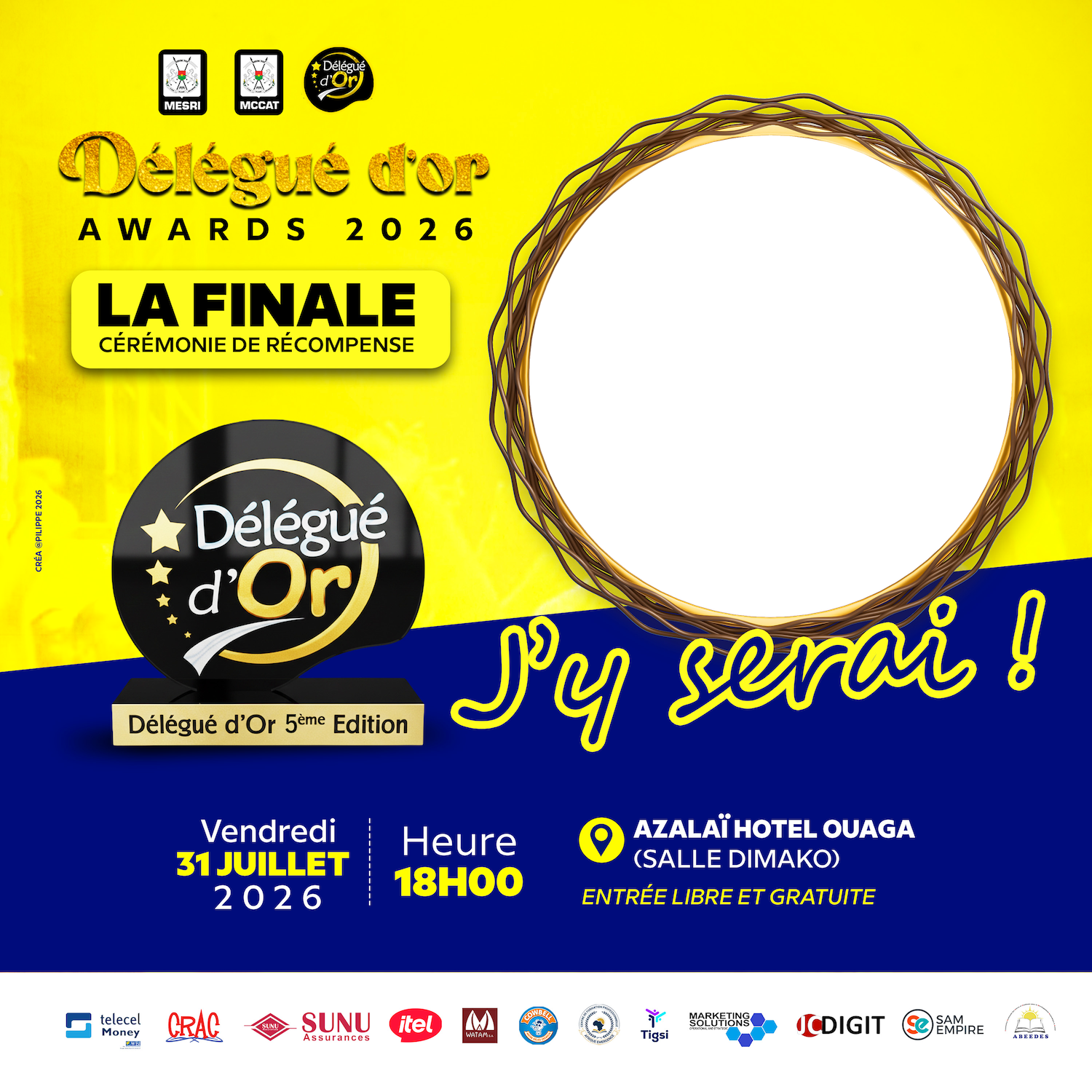 Template de badge pour Miss Demo 2024 - Votes & Billetterie — générateur Tigsi