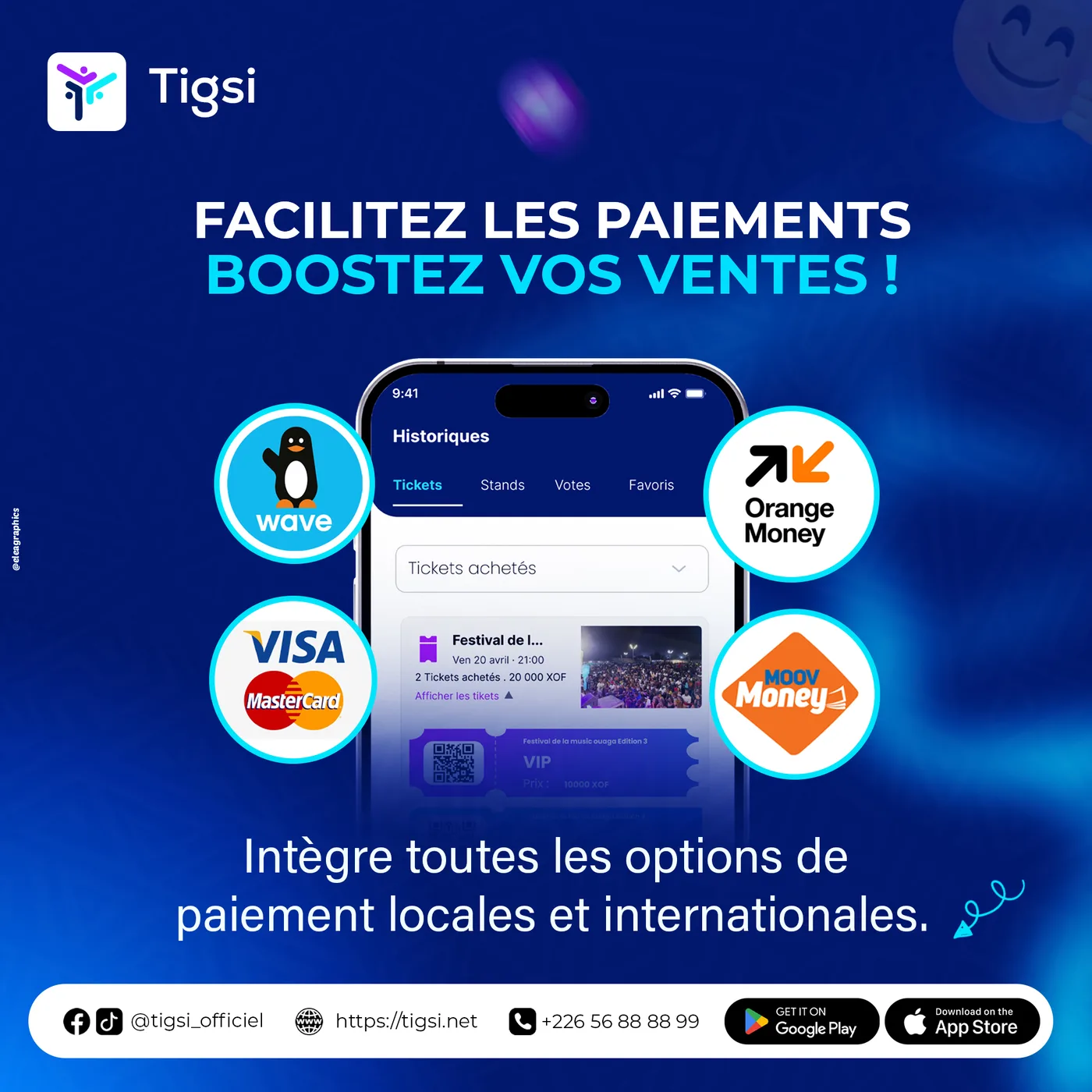 Campagnes de dons et paiements sécurisés Congo - Tigsi