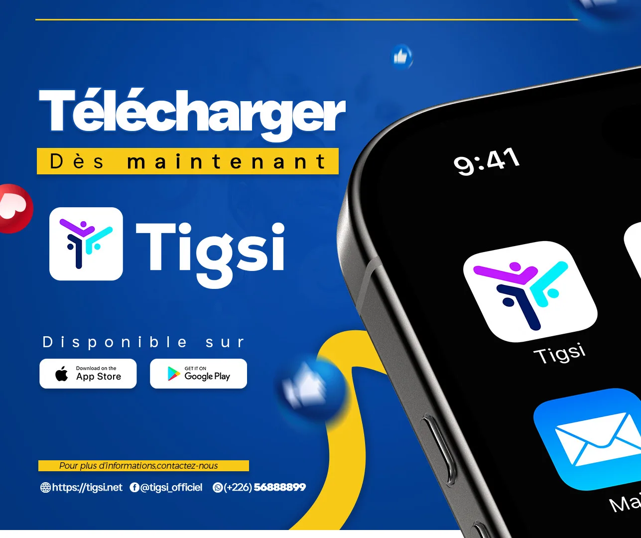 Téléchargez l'application Tigsi dès maintenant