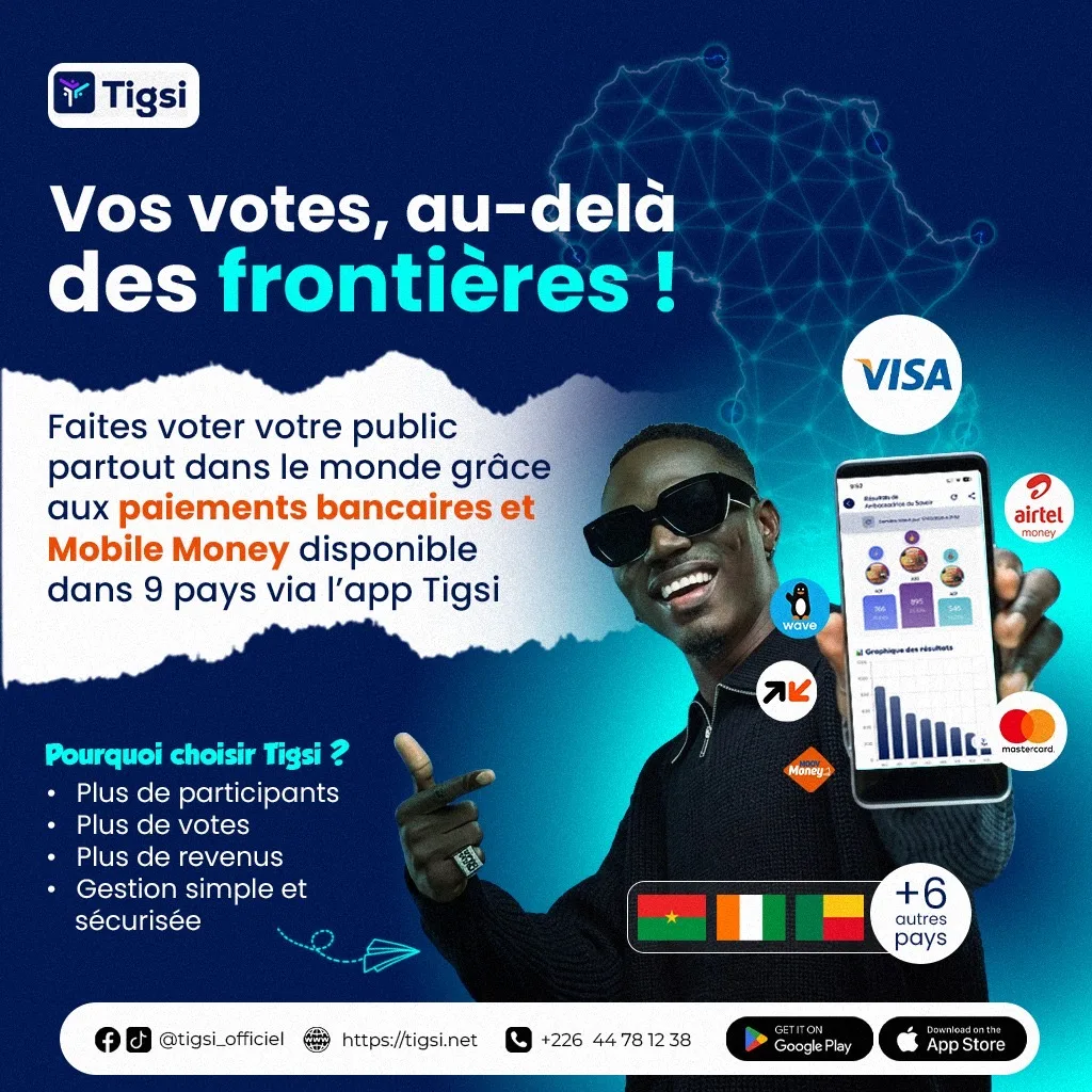 Votes Tigsi au-delà des frontières — paiements Mobile Money et bancaires